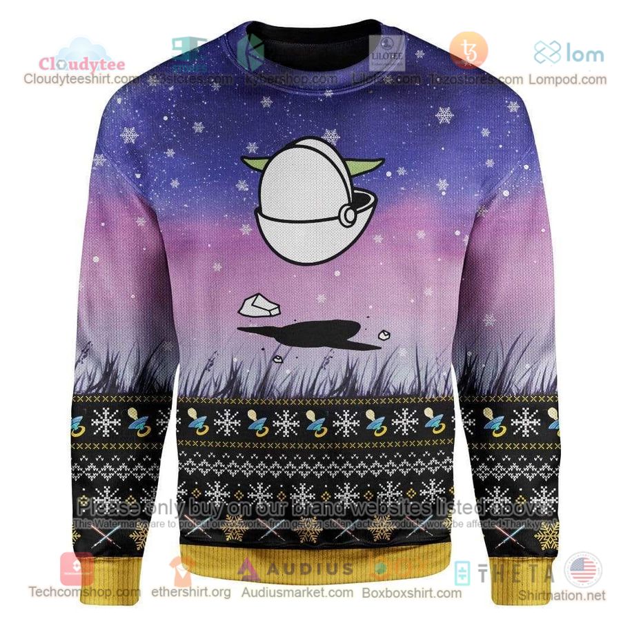 baby yoda space purple sweatshirt sweater 1 70809
