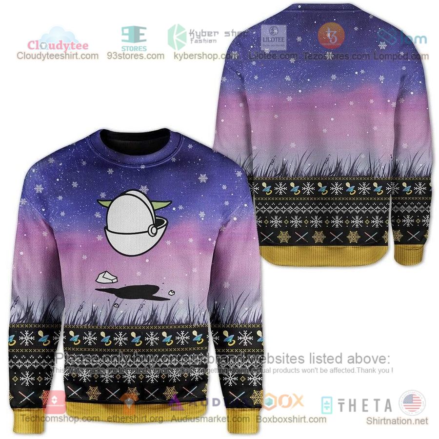 baby yoda space purple sweatshirt sweater 4 29999