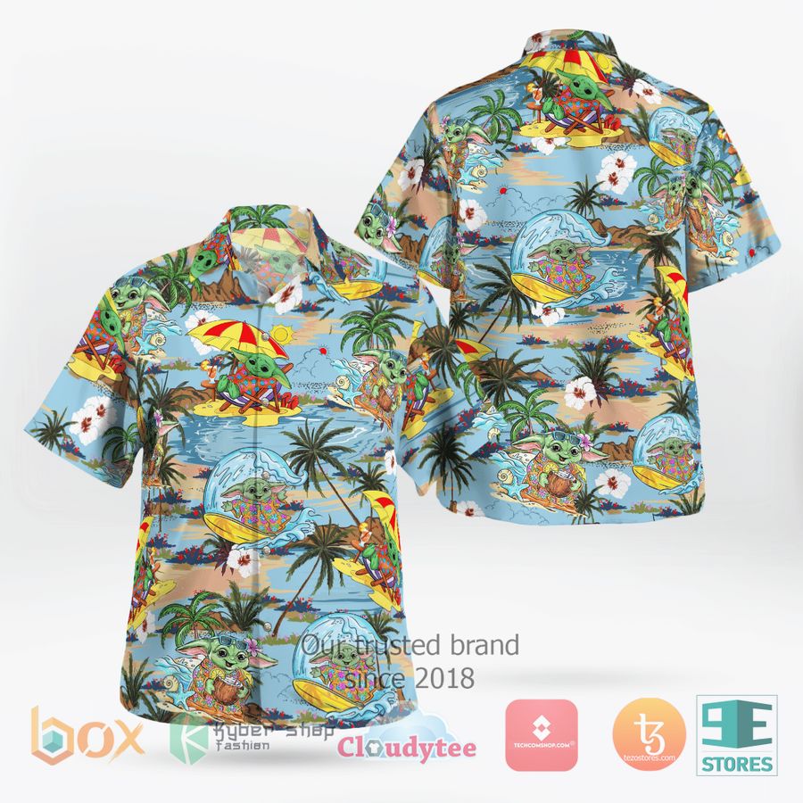 baby yoda star wars hawaiian shirt shorts 1 1800