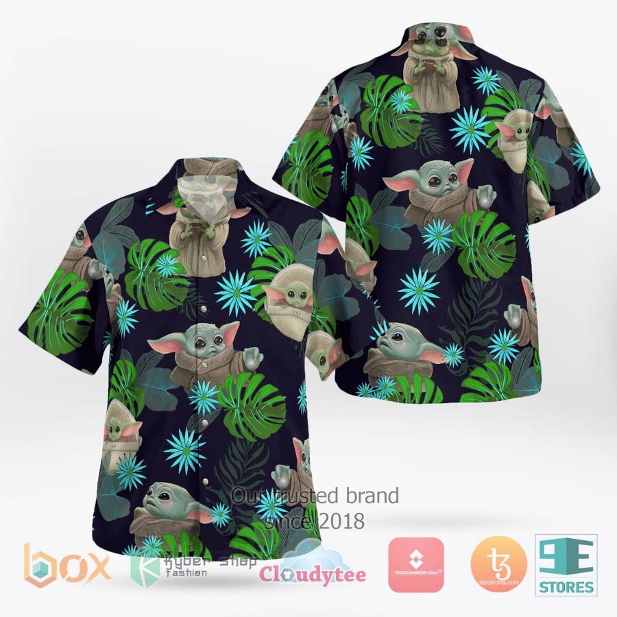 baby yoda star wars tropical leaves hawaiian shirt 1 15910