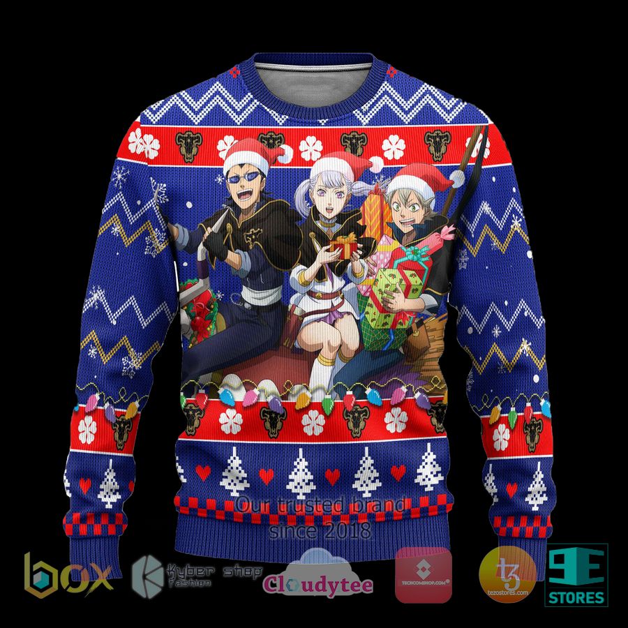 black clover anime characters xmas ugly christmas sweater 1 14928