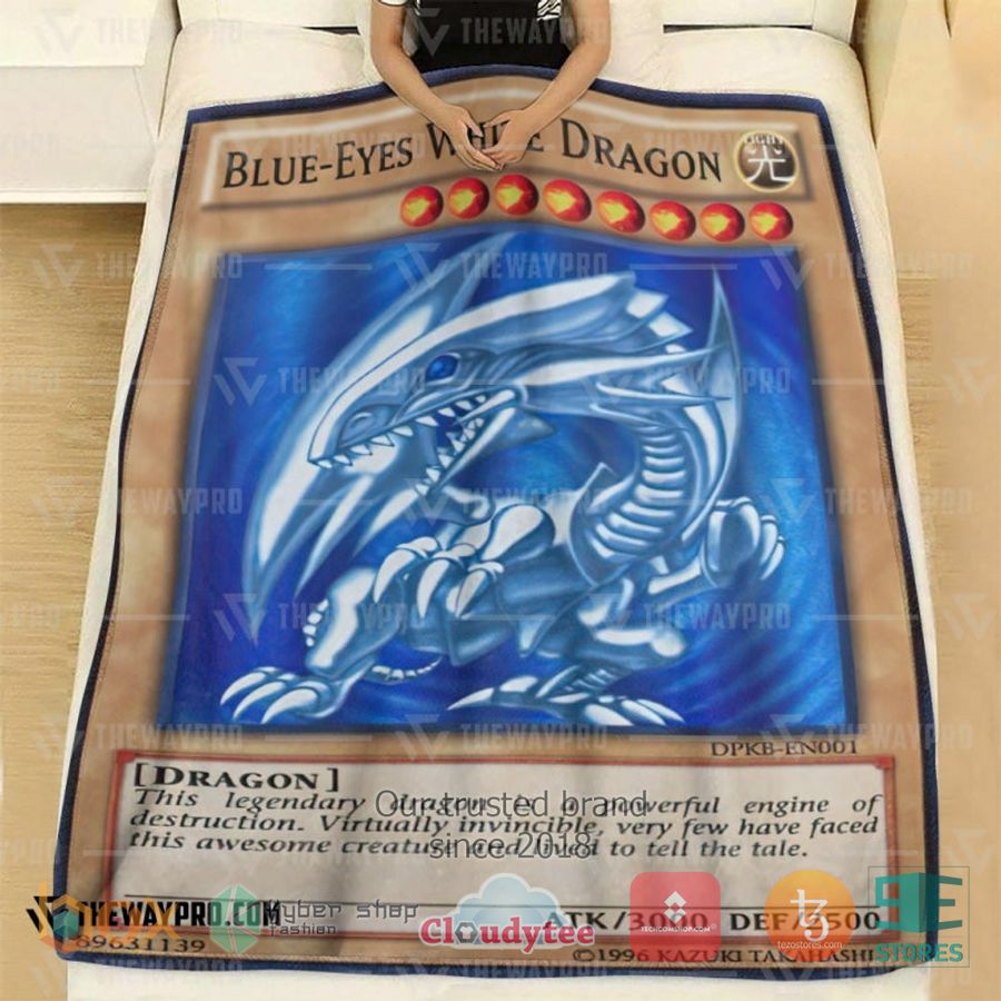 blue eyes white dragon card soft blanket 2 31791