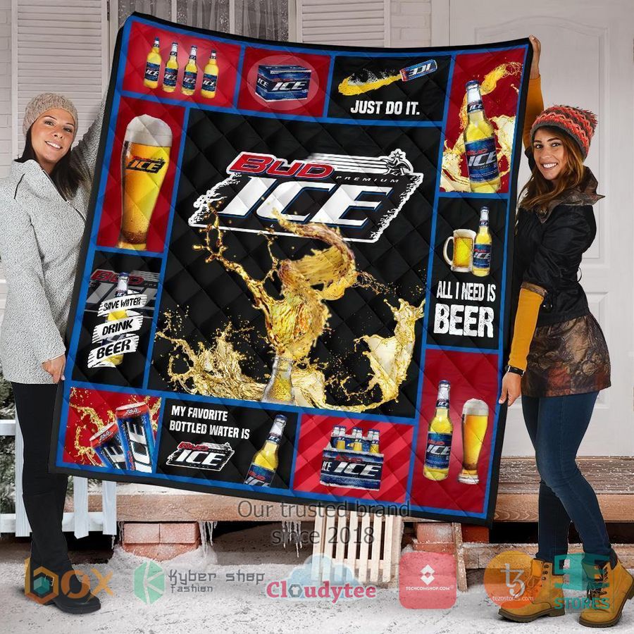 bud ice all i need is beer quilt blanket 1 32472