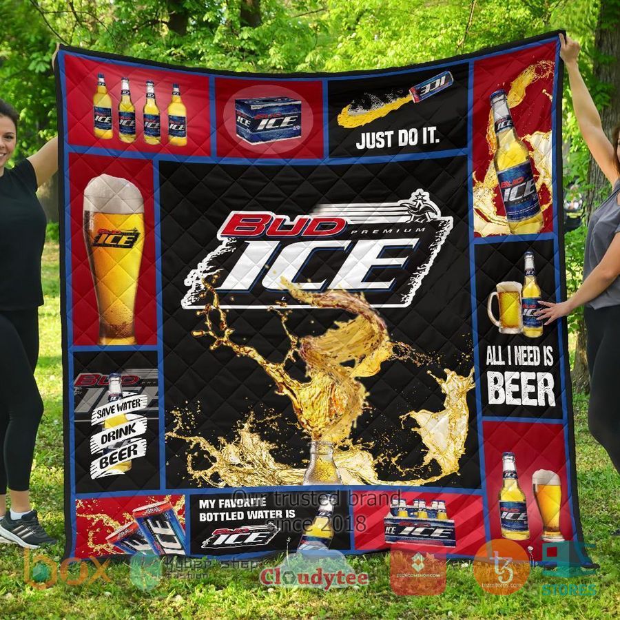 bud ice all i need is beer quilt blanket 2 29477