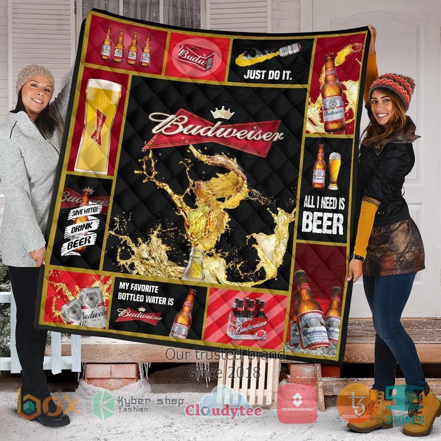 budweiser all i need is beer quilt blanket 1 4364