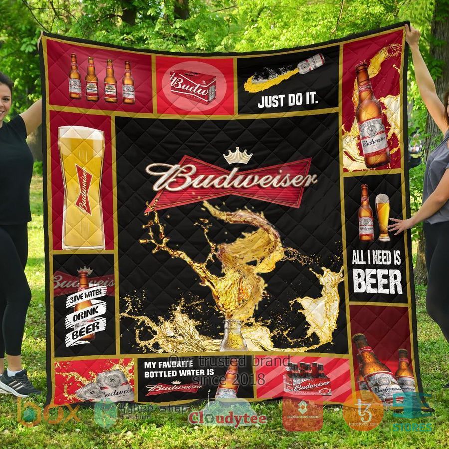 budweiser all i need is beer quilt blanket 2 56364