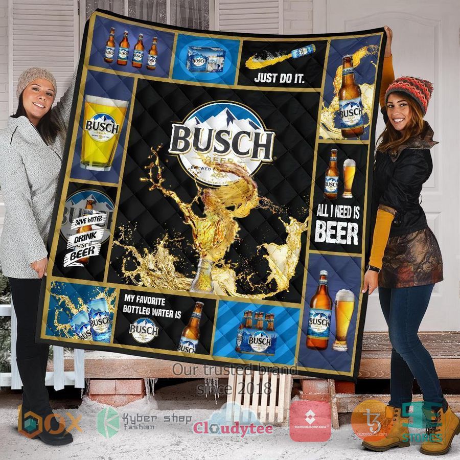 busch all i need is beer quilt blanket 1 88430