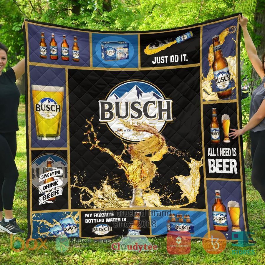 busch all i need is beer quilt blanket 2 64426