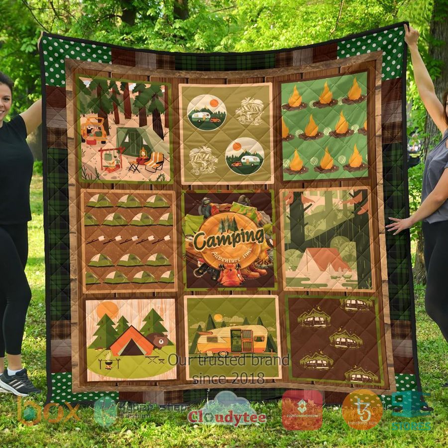 camping art quilt blanket 2 1541