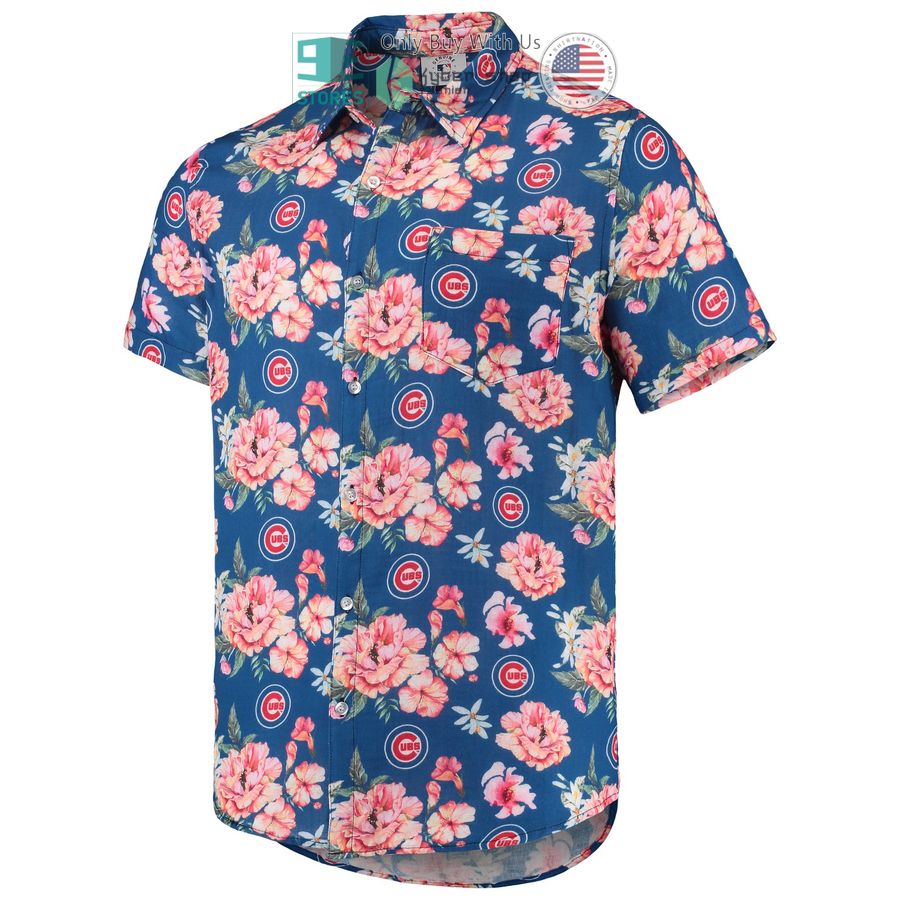 chicago cubs foco floral linen royal hawaiian shirt 2 84365