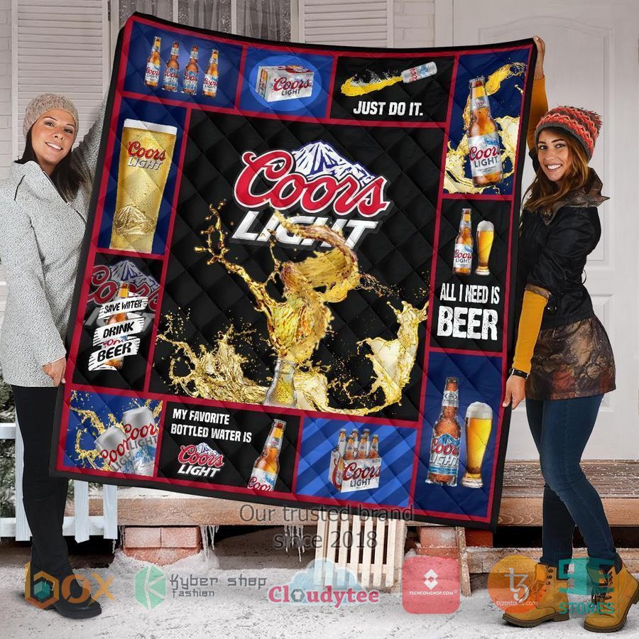 coors light all i need is beer quilt blanket 1 38772