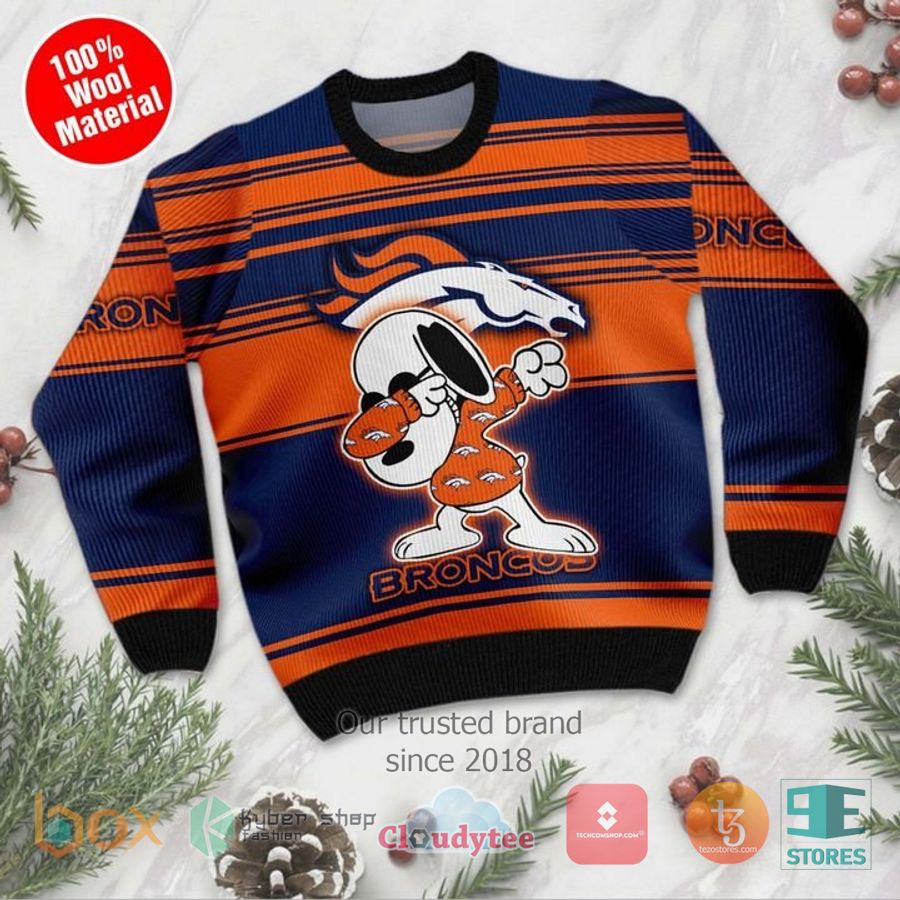 denver broncos snoopy dabbing ugly christmas sweater 2 57352