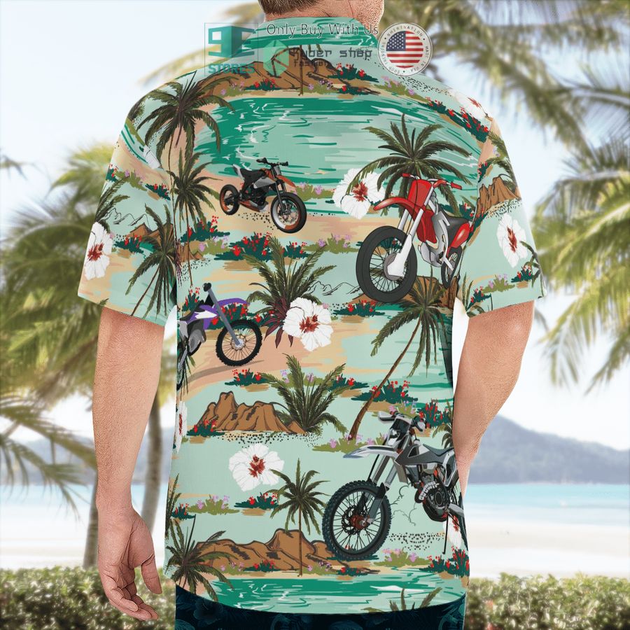 dirt bike palm tree green hawaiian shirt shorts 2 29444