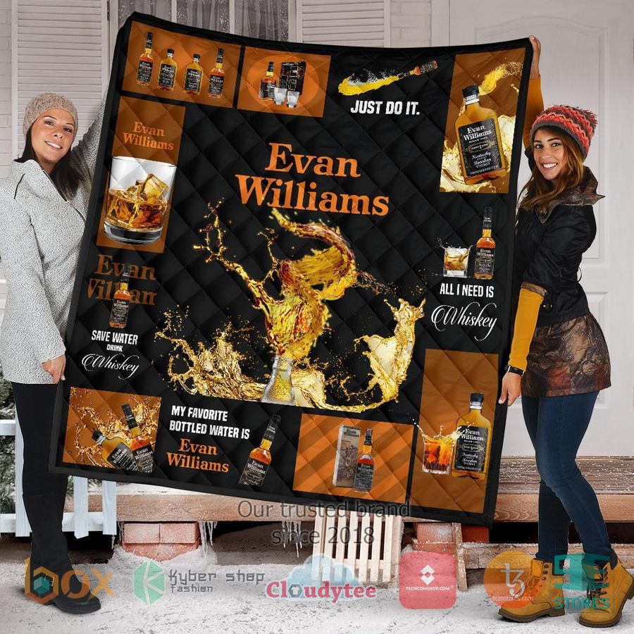 evan williams all i need is whisky quilt blanket 1 96221