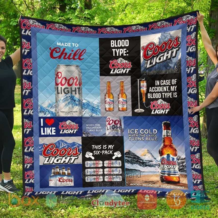 in case of accident my blood types is coors light quilt blanket 1 43040