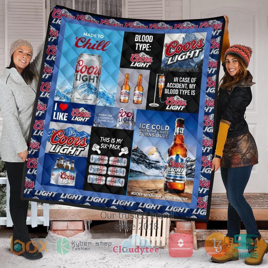 in case of accident my blood types is coors light quilt blanket 2 34011