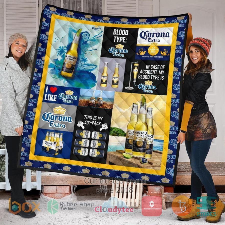 in case of accident my blood types is corona extra quilt blanket 2 22526