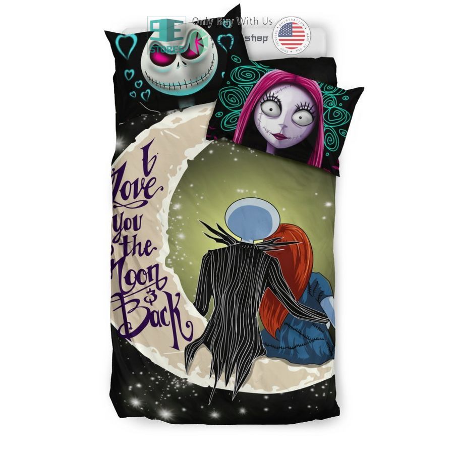 jack skellington and sally i love you to the moon back bedding set 2 66152