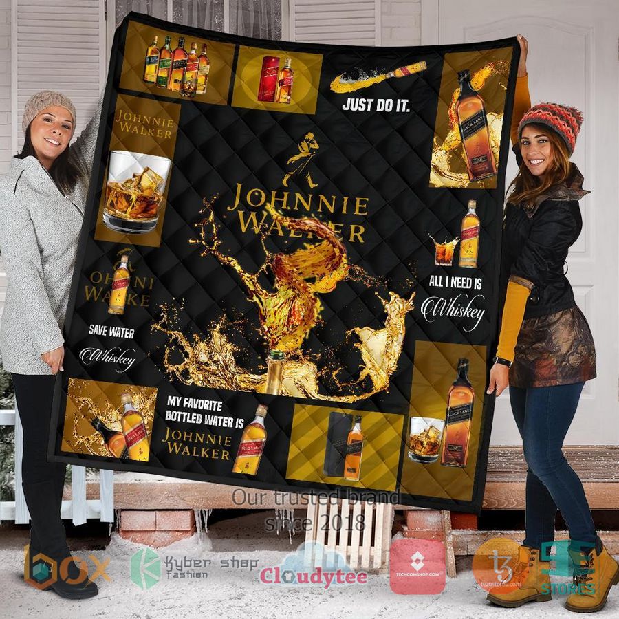 johnnie walker all i need is whisky quilt blanket 1 72589