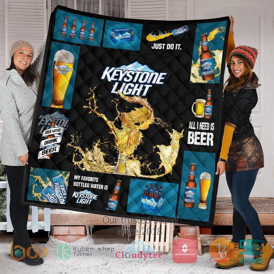 keystone light all i need is beer quilt blanket 1 37175