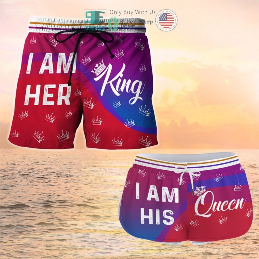 king i am her queen i am his couple shorts 1 98745
