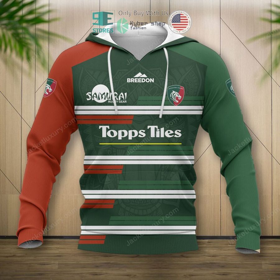leicester tigers topps tiles champions premiership rugby 3d shirt hoodie 2 7727