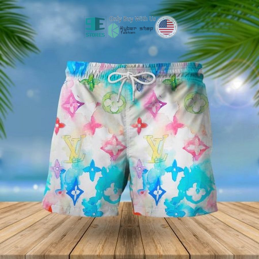 louis vuitton full color hawaii shirt shorts 2 50912