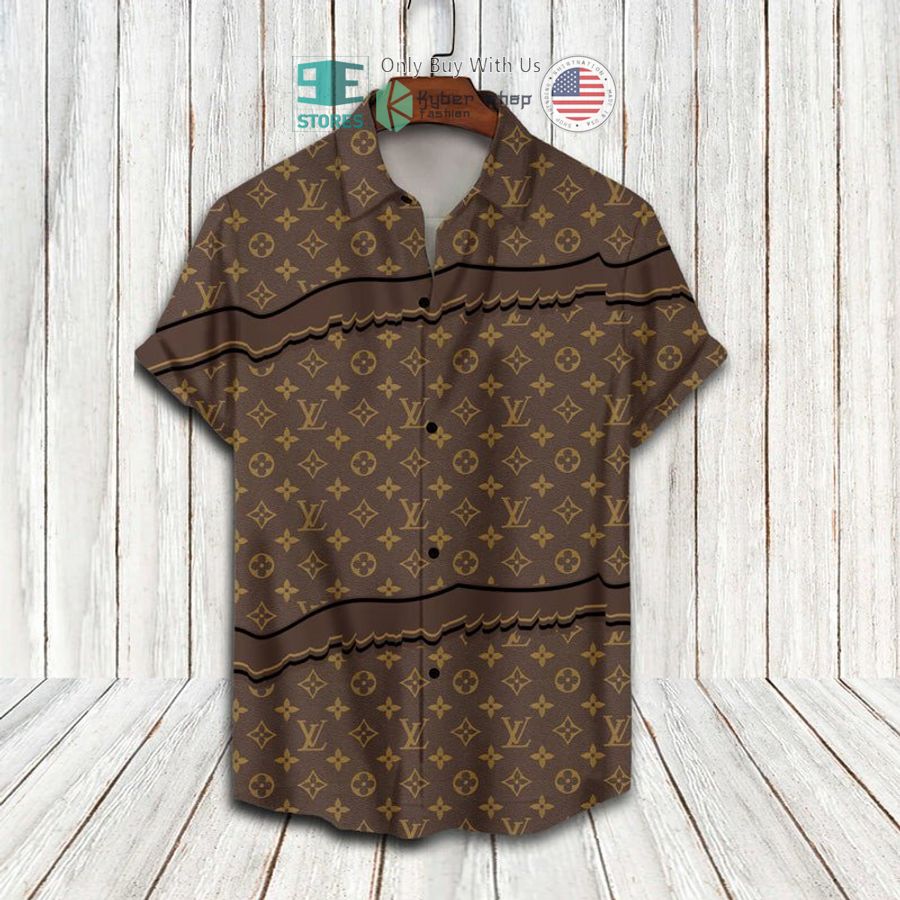 louis vuitton pattern hawaii shirt shorts 2 49623