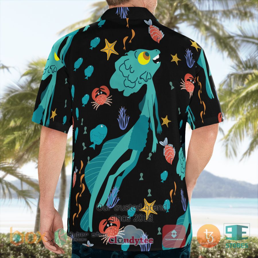 luca sea pattern black hawaiian shirt 2 7059