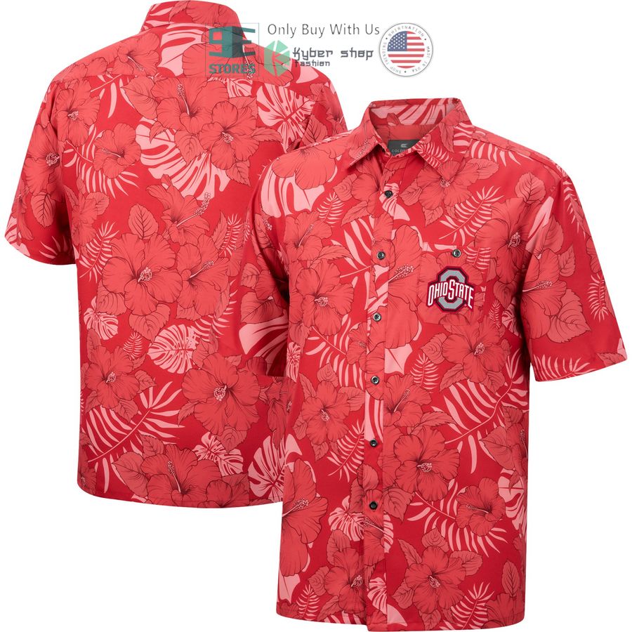 ohio state buckeyes colosseum the dude camp scarlet hawaiian shirt 1 79464
