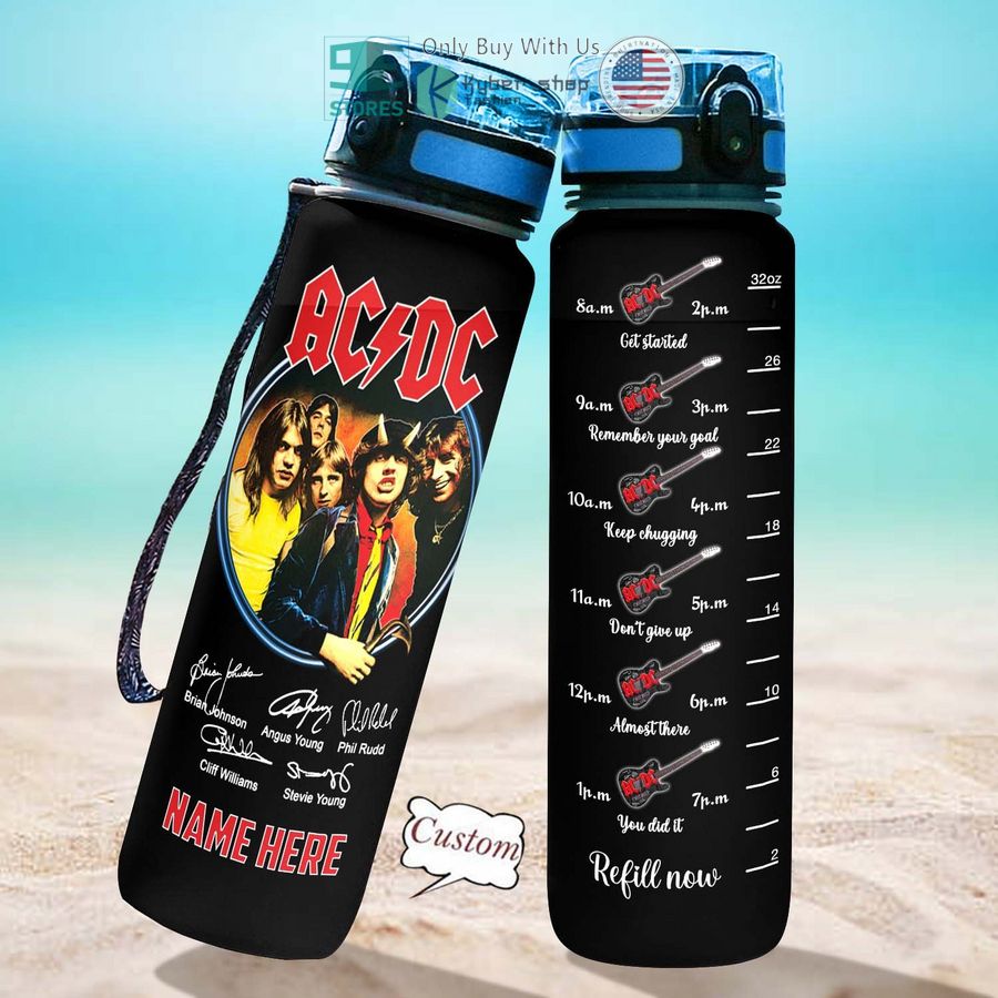 personalized ac dc band signature members water bottle 2 75526