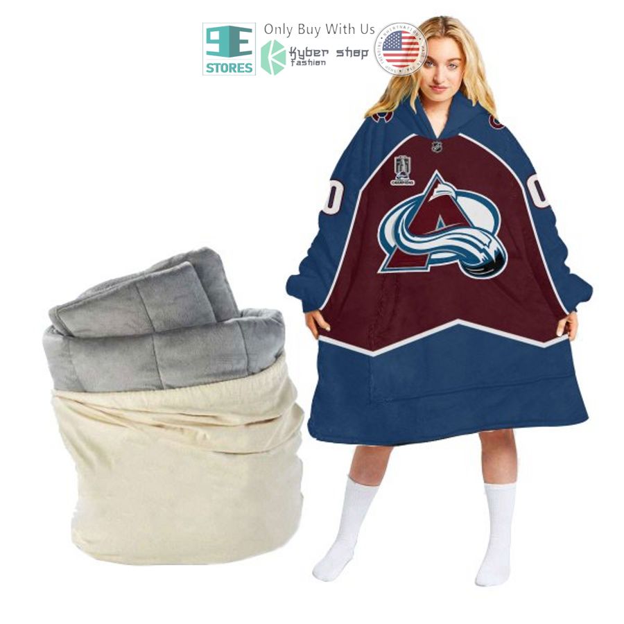 personalized colorado avalanche sherpa hooded blanket 1 14772