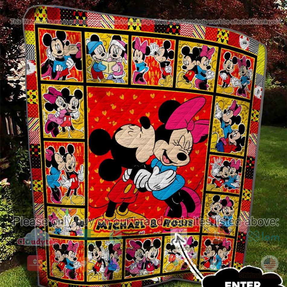 personalized minnie mickey couple quilt 2 4883