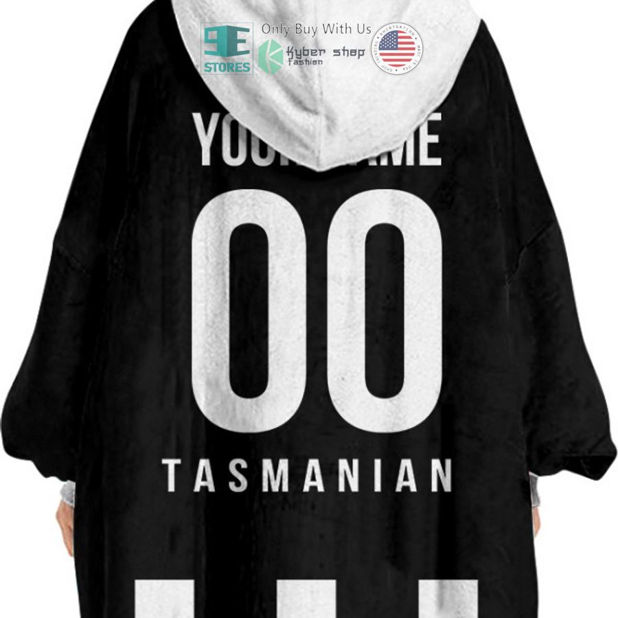personalized netball collingwood magpies black sherpa hooded blanket 2 83778