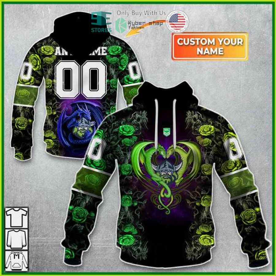 personalized nrl canberra raiders rose dragon 3d hoodie 1 32403