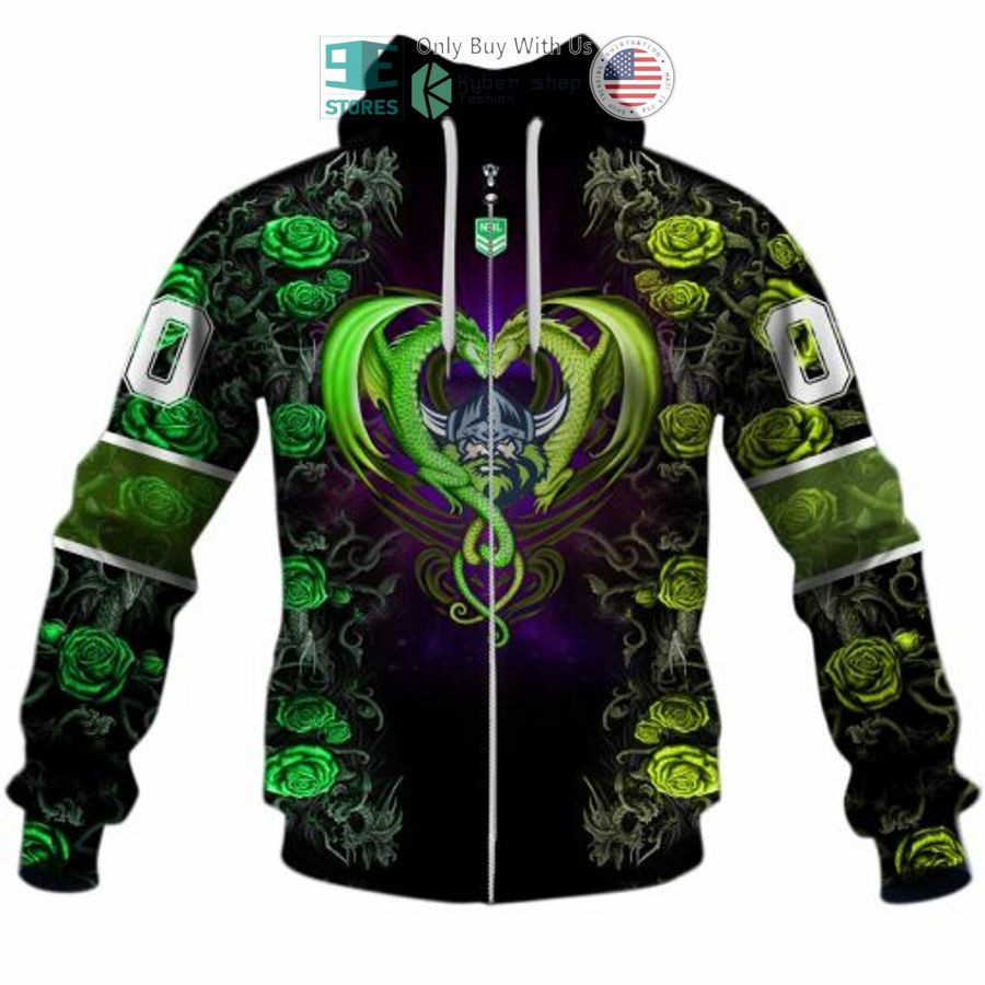 personalized nrl canberra raiders rose dragon 3d hoodie 2 87188