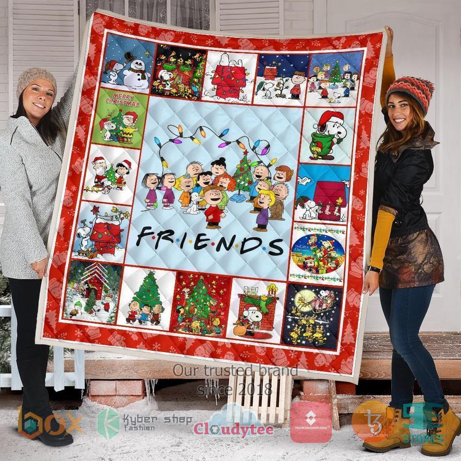 snoopy friends christmas xmas quilt blanket 2 21058