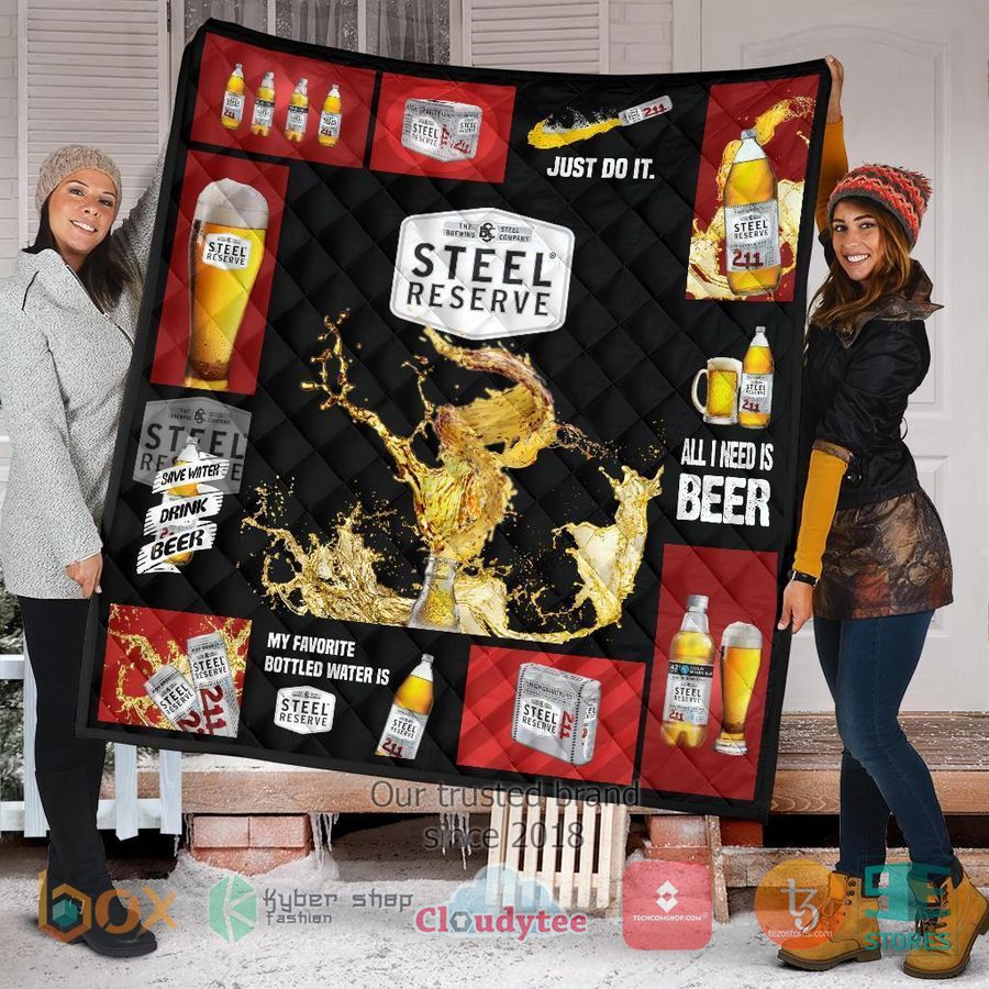 steel reserve all i need is beer quilt blanket 1 3774