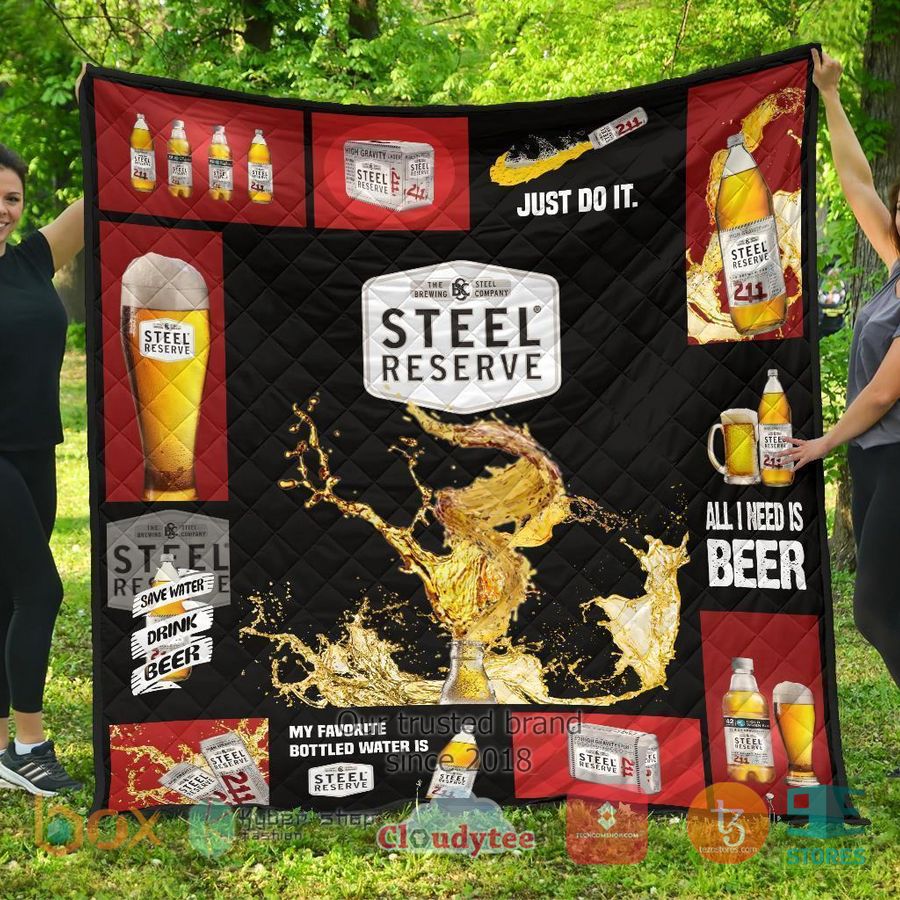 steel reserve all i need is beer quilt blanket 2 42507
