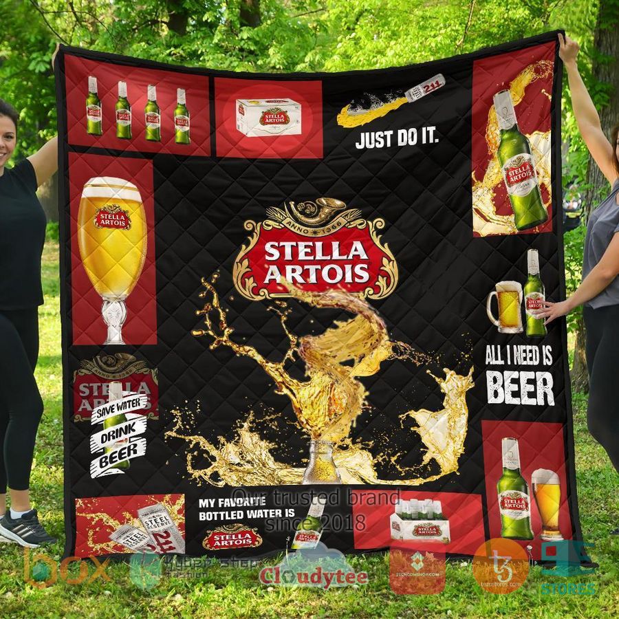stella artois all i need is beer quilt blanket 2 13415