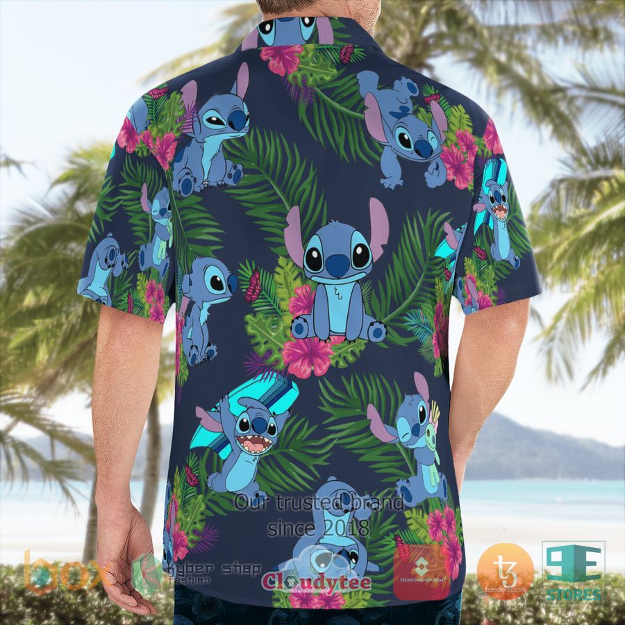 stitch tropical flowers hawaiian shirt shorts 2 61539