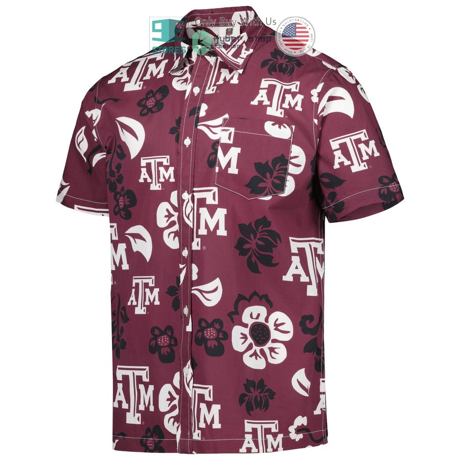 texas am aggies wes willy floral maroon hawaiian shirt 2 23971