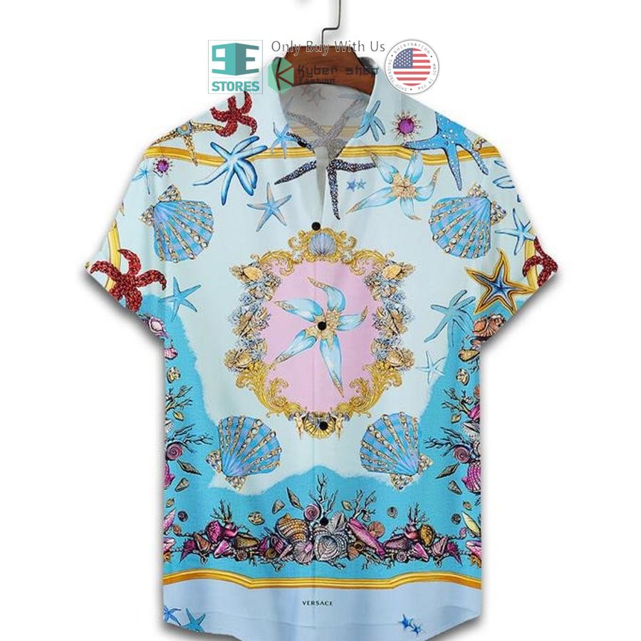versace sea blue hawaii shirt shorts 2 66725