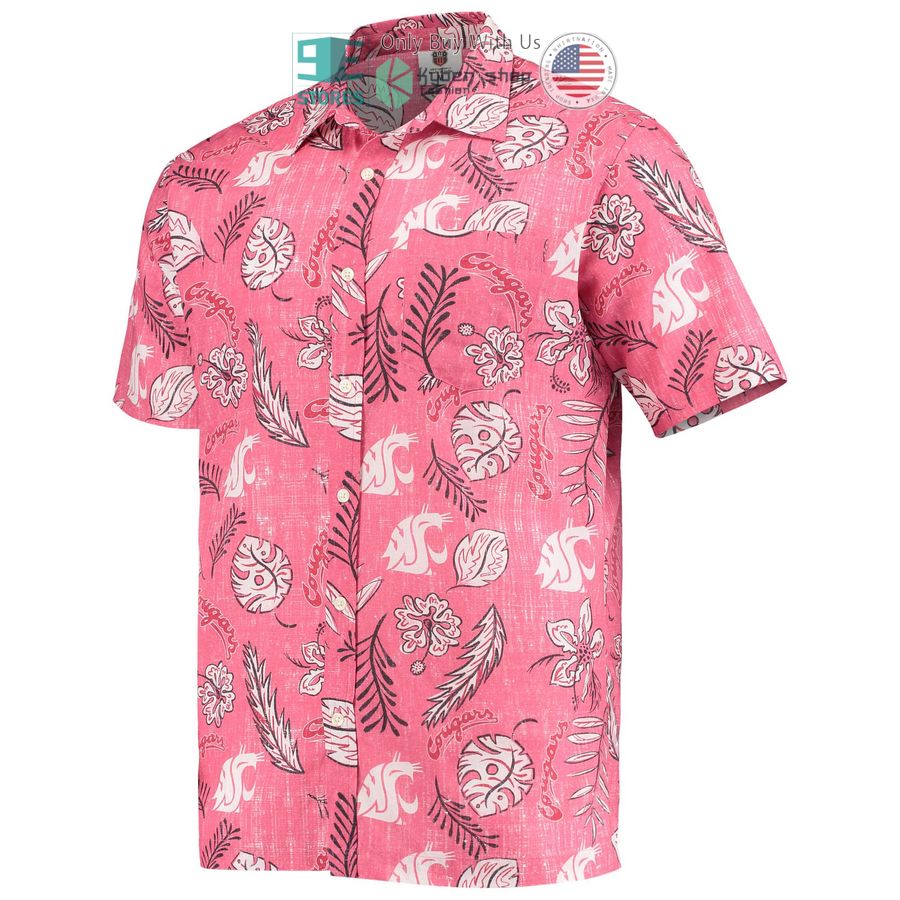 washington state cougars wes willy vintage floral crimson hawaiian shirt 2 16429