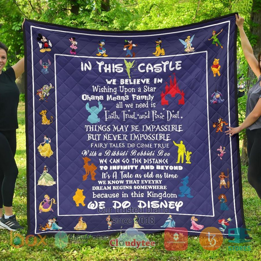 we believe in disney castle quilt blanket 1 87036