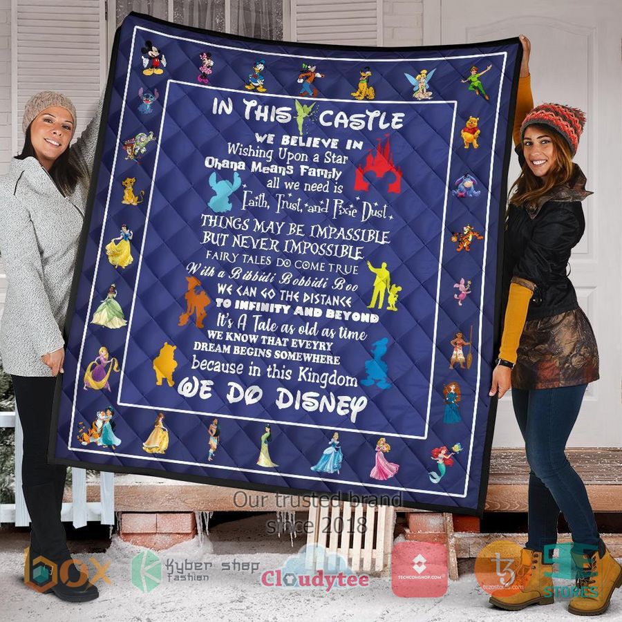 we believe in disney castle quilt blanket 2 51020