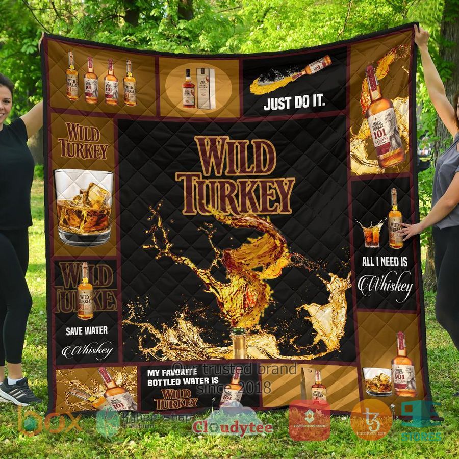 wild turkey all i need is whisky quilt blanket 2 32057