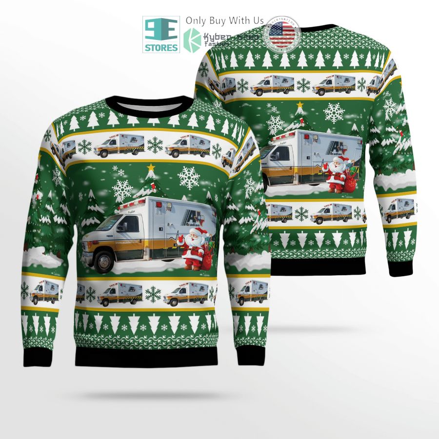 acadian ambulance texas ford e 450 ambulance christmas sweater sweatshirt 1 23144