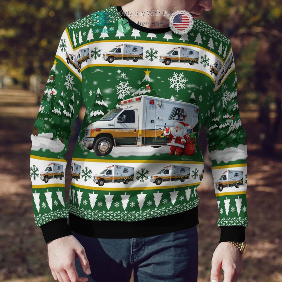 acadian ambulance texas ford e 450 ambulance christmas sweater sweatshirt 4 22956