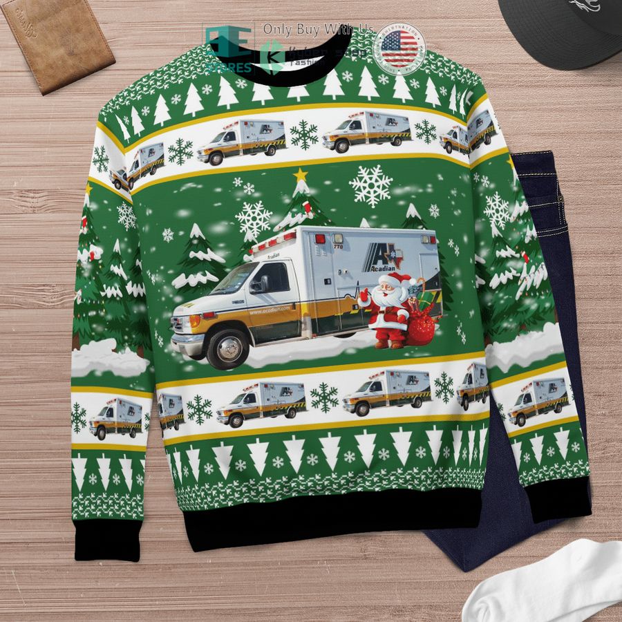 acadian ambulance texas ford e 450 ambulance christmas sweater sweatshirt 6 80994
